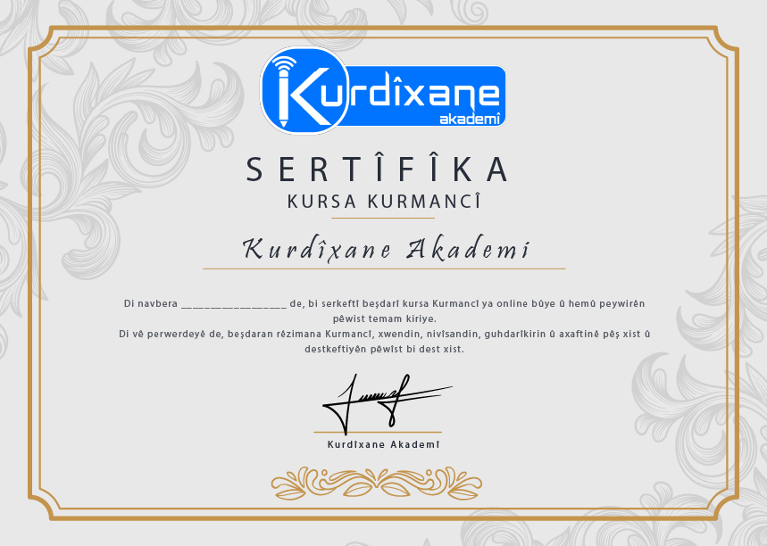Kürtçe - Kurmanci Sertifikası